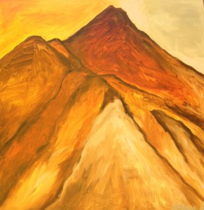 Vesuvius Oil on Canvas, 50 x 50 cm